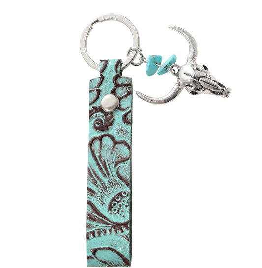 Longhorn Skull Keychain