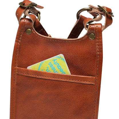 Cowhide Leather Crossbody Bag with Metal Clasp