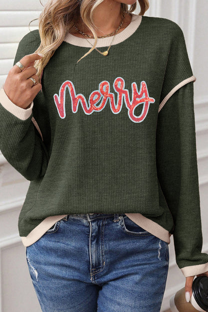 Merry Christmas Knitted Long Sleeve Top