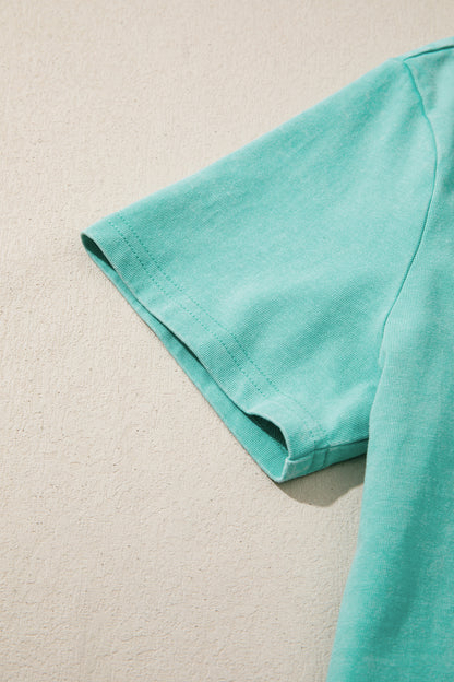 V Neck Tee Matching Skort Set