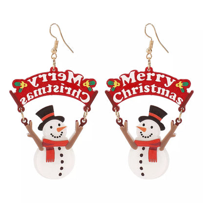 Christmas Snowman Dangle Earrings