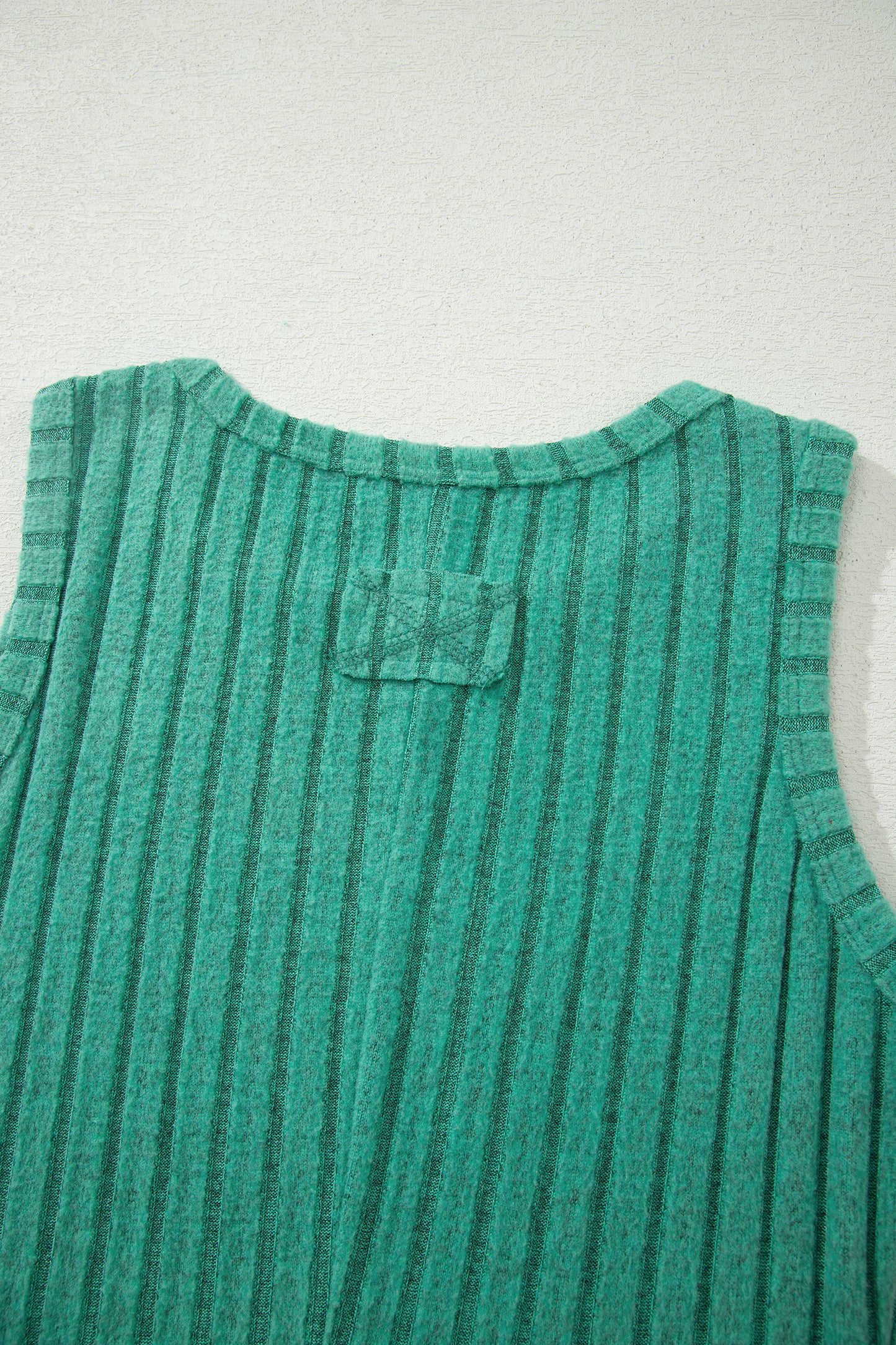 Beau Blue Slim Ribbed Mineral Wash Tank Top