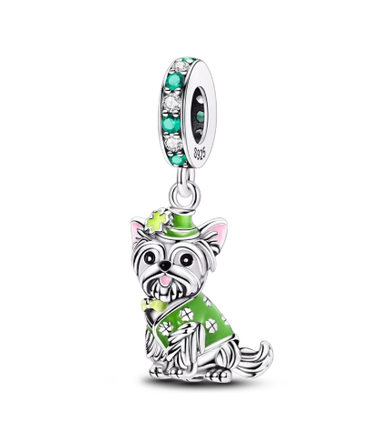 925 Sterling Silver St. Patrick’s Day Dog Charm