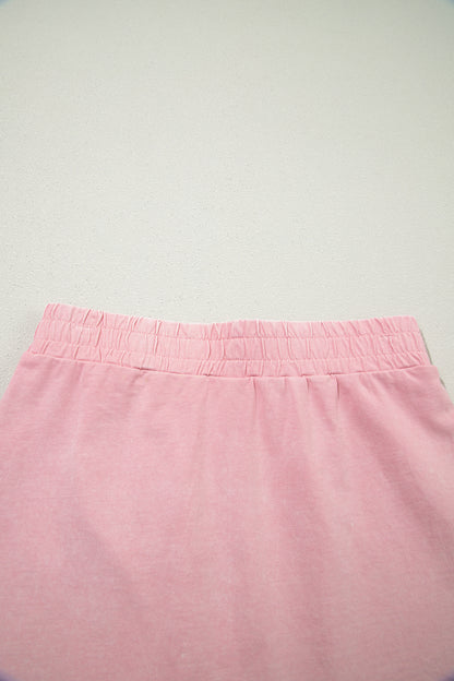 V Neck Tee Matching Skort Set