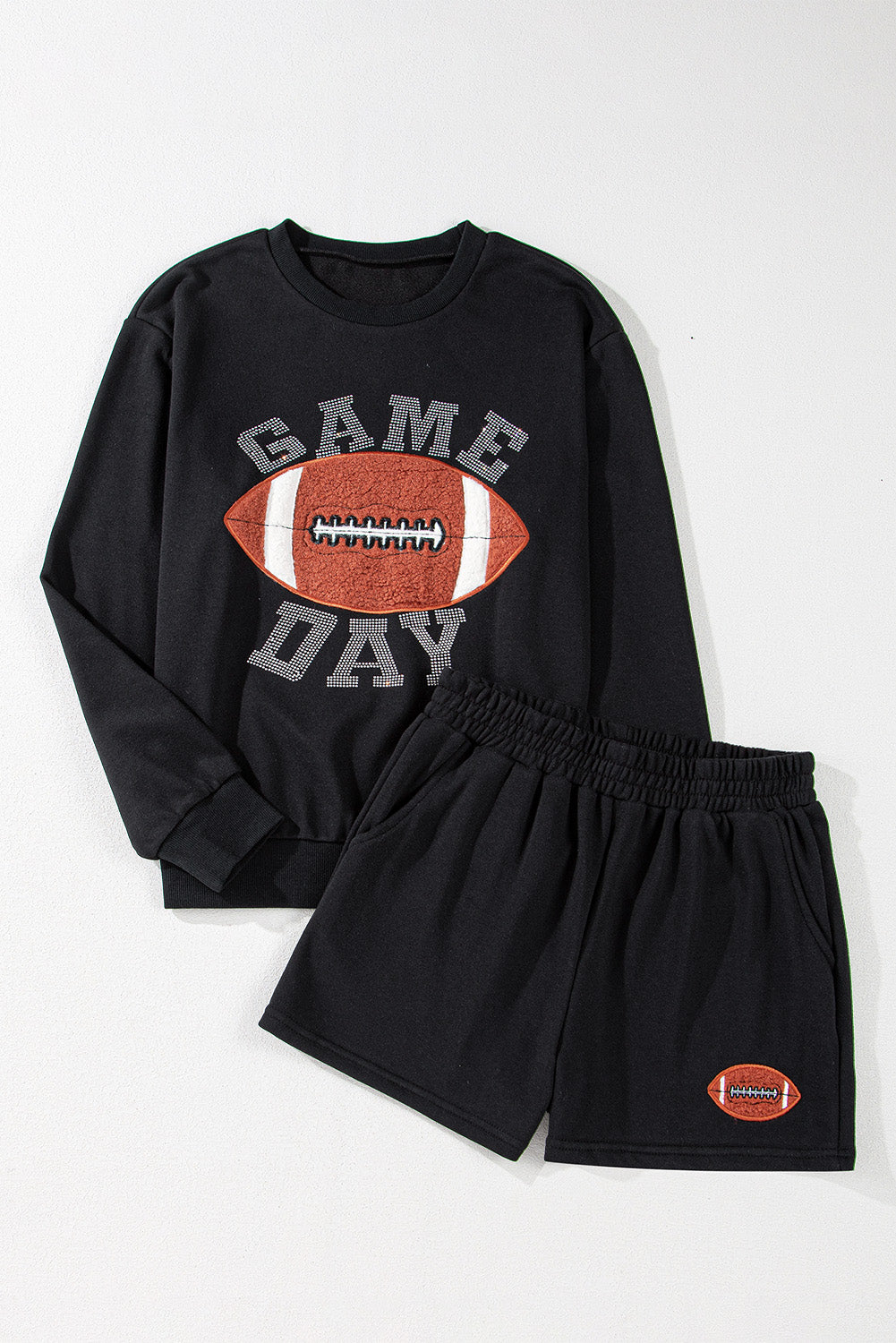 GAME DAY Rugby Football Graphic Pullover and Shorts Casual Outfit