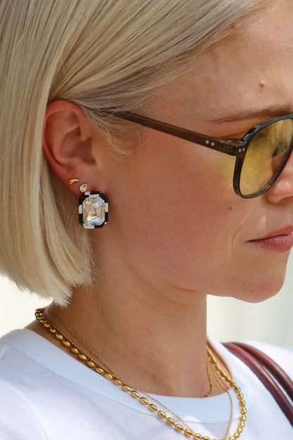 Eva Statement Earring - Black & White