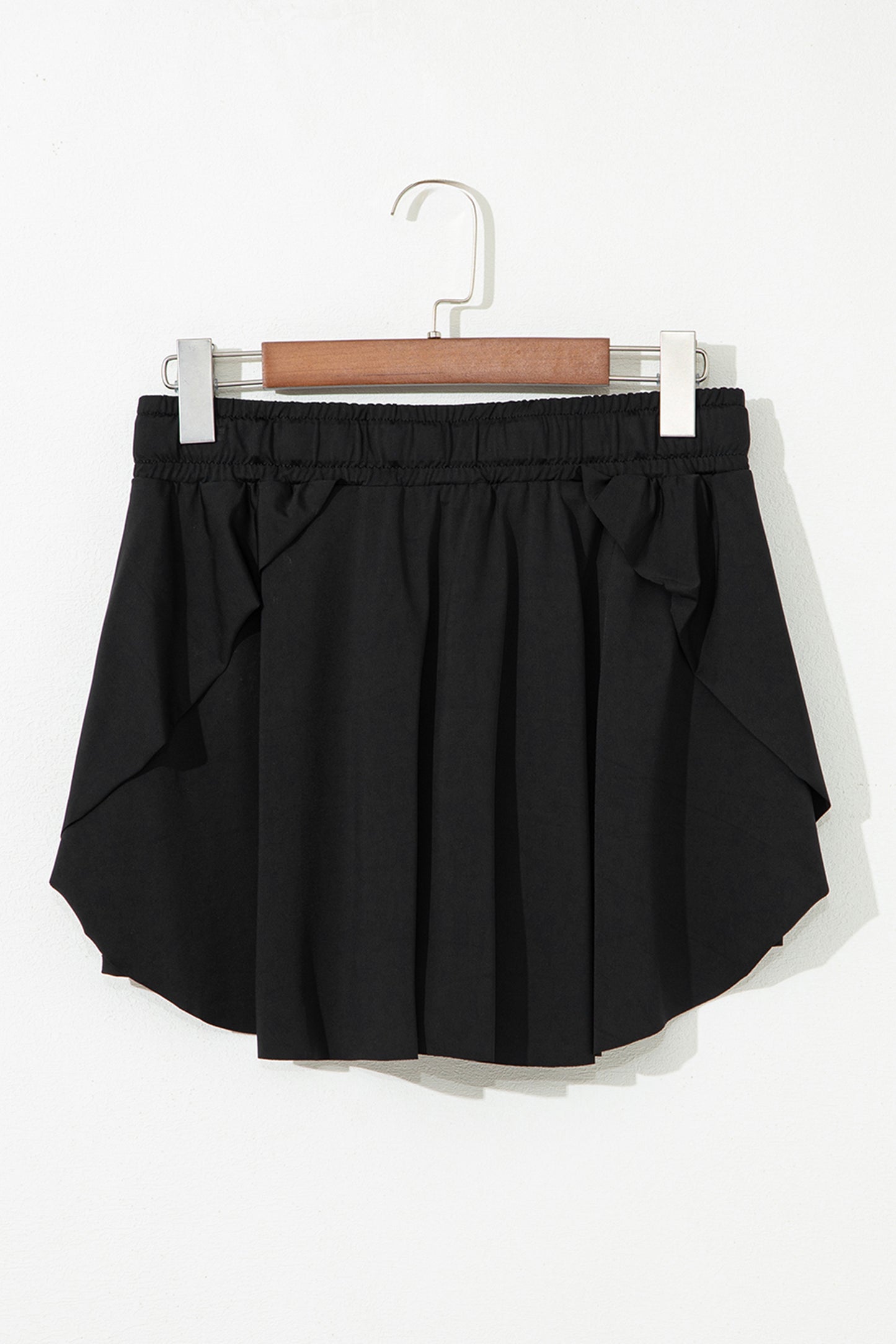 Black Drawstring Waist Above Knee Casual Shorts
