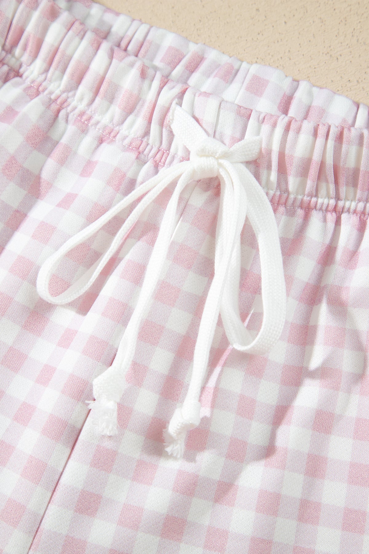 Sky Blue Plaid Baggy Pullover Drawstring Casual Shorts 2pcs Outfit