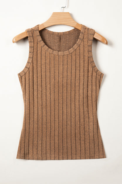 Beau Blue Slim Ribbed Mineral Wash Tank Top