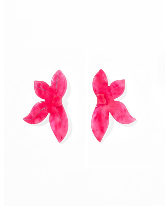 Fern Statement Earrings - Cosmic Pink