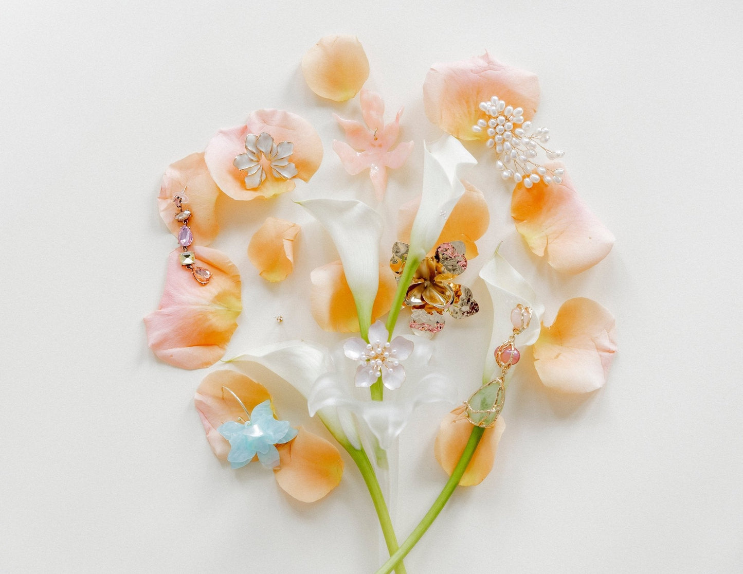 Flora Statement Earrings - Peach Bellini