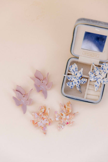 Flora Statement Earrings - Vintage Rose