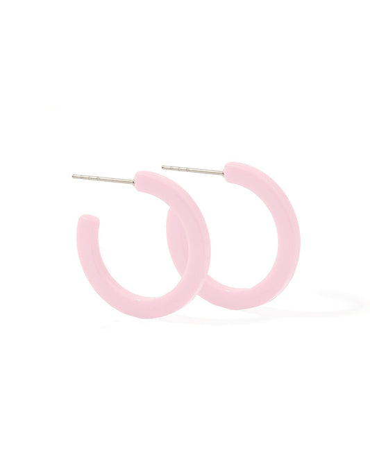 Holly Mini Hoop Earrings - Pink Carnation
