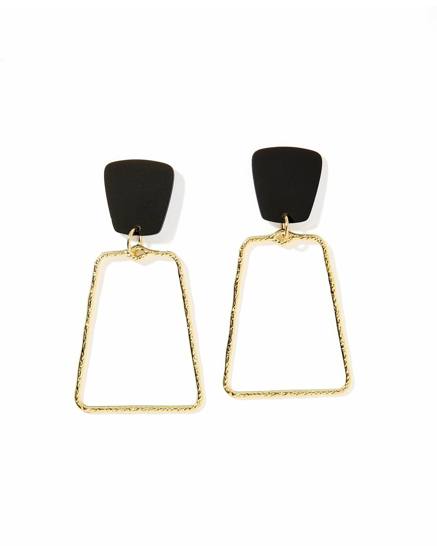 Kaelyn Statement Earrings - True Black and Gold