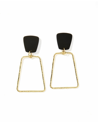 Kaelyn Statement Earrings - True Black and Gold