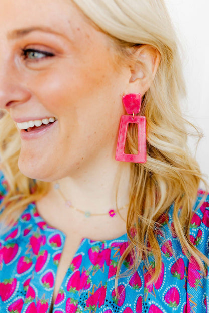 Kennedy Statement Earrings - Cosmic Pink