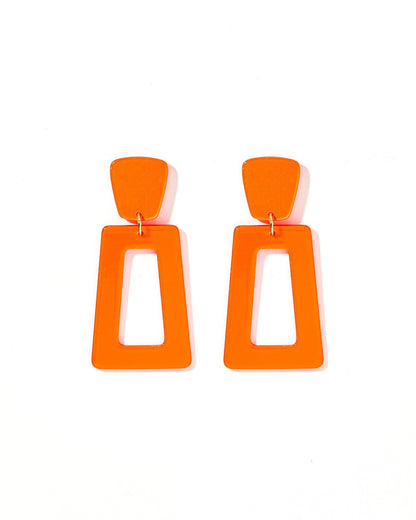 Kennedy Statement Earrings - Metallic Orange