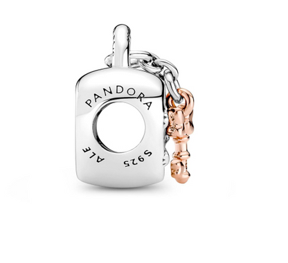 You & Me Heart Lock Charm with Key