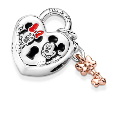You & Me Heart Lock Charm with Key