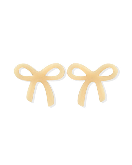 Kylie Bow Earrings - Latte