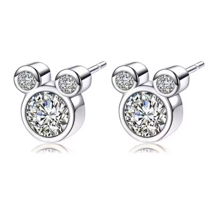 Dainty Mouse Silhouette Studs – Sterling Silver