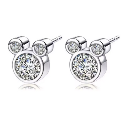 Dainty Mouse Silhouette Studs – Sterling Silver