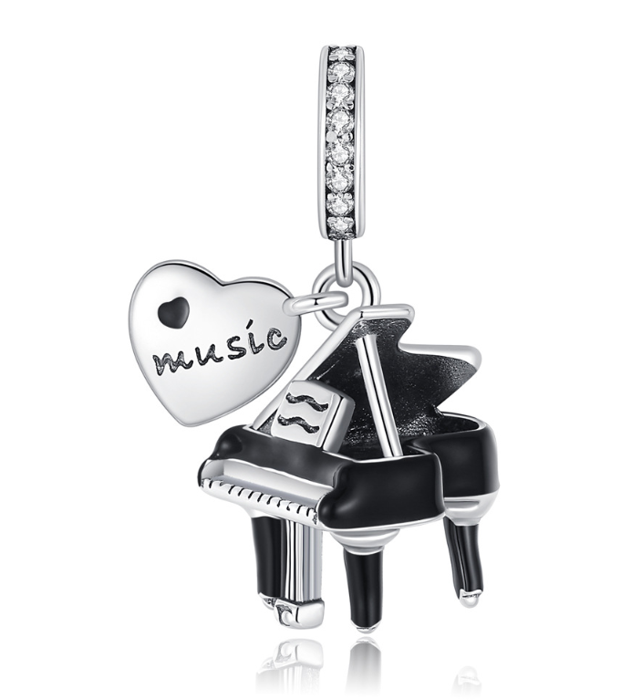 I love Music - Piano Charm S925
