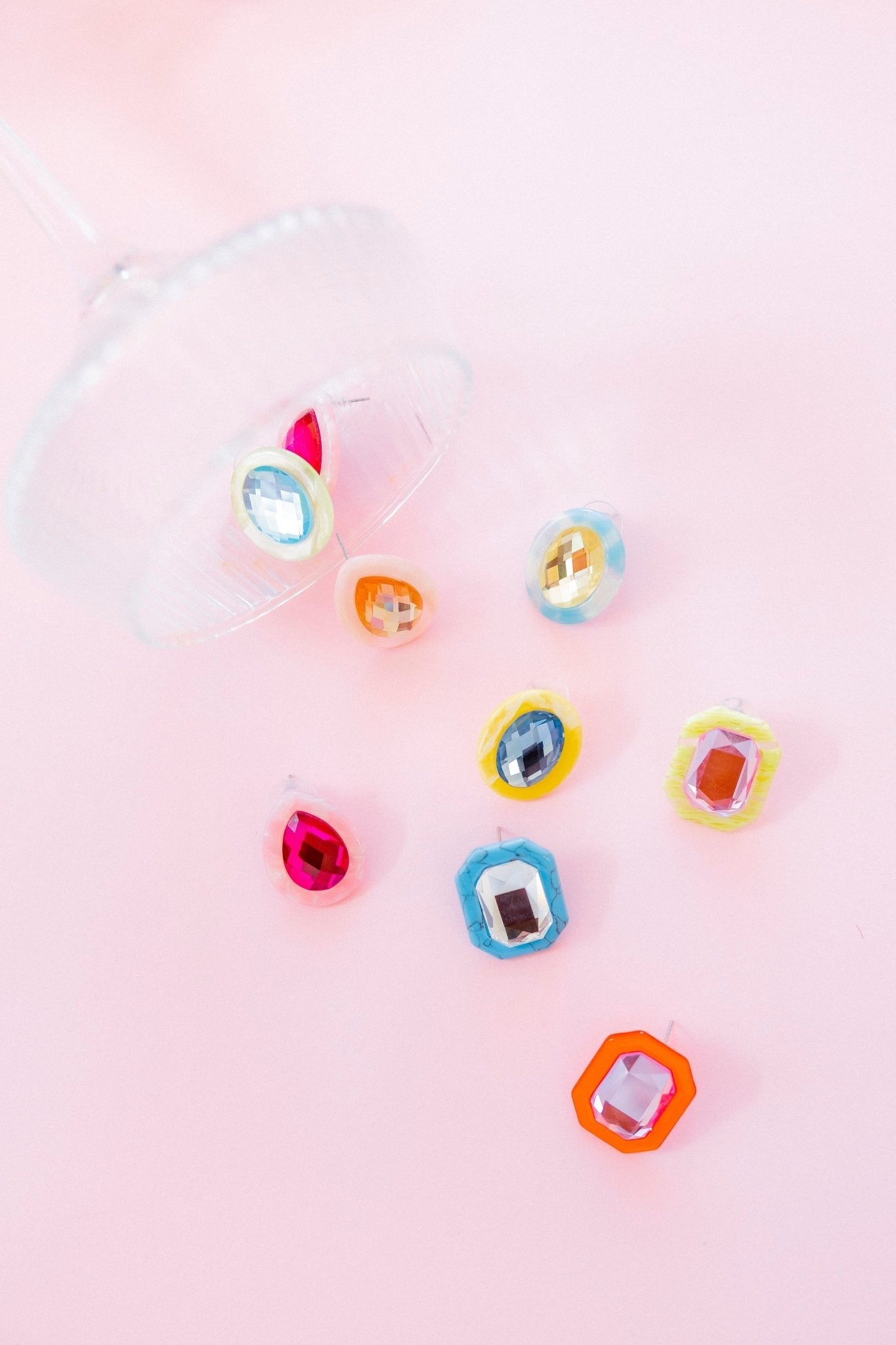 Olivia Statement Earrings Teardrop - Peach Bellini