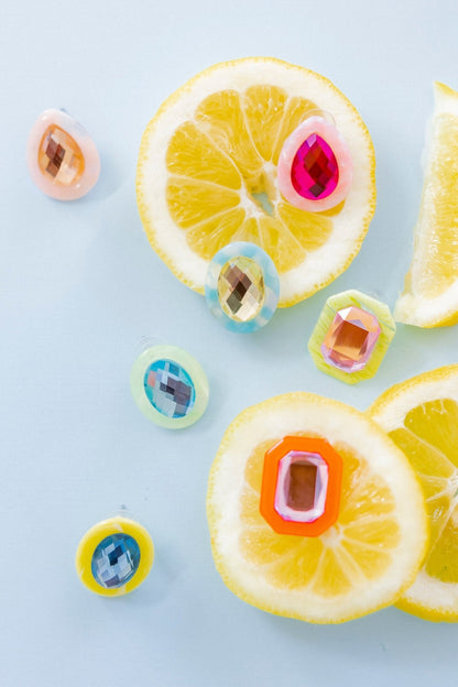 Olivia Statement Earrings Teardrop - Peach Bellini