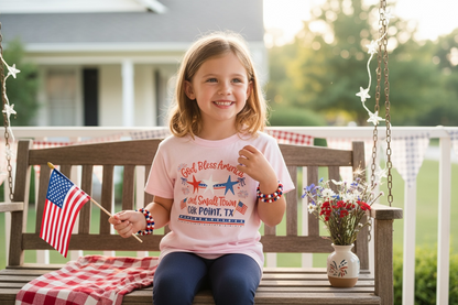 Kids Tee — "God Bless America and Small Town Oak Point, TX" - Local Residents Only