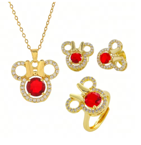 Disney‑Inspired Sparkle Set – Necklace, Earrings & Ring