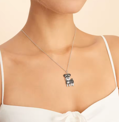 The Regal Schnauzer™ Pavé Pendant Necklace