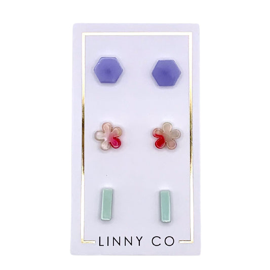 Stud Trio Stud Earring Set - Triple Scoop